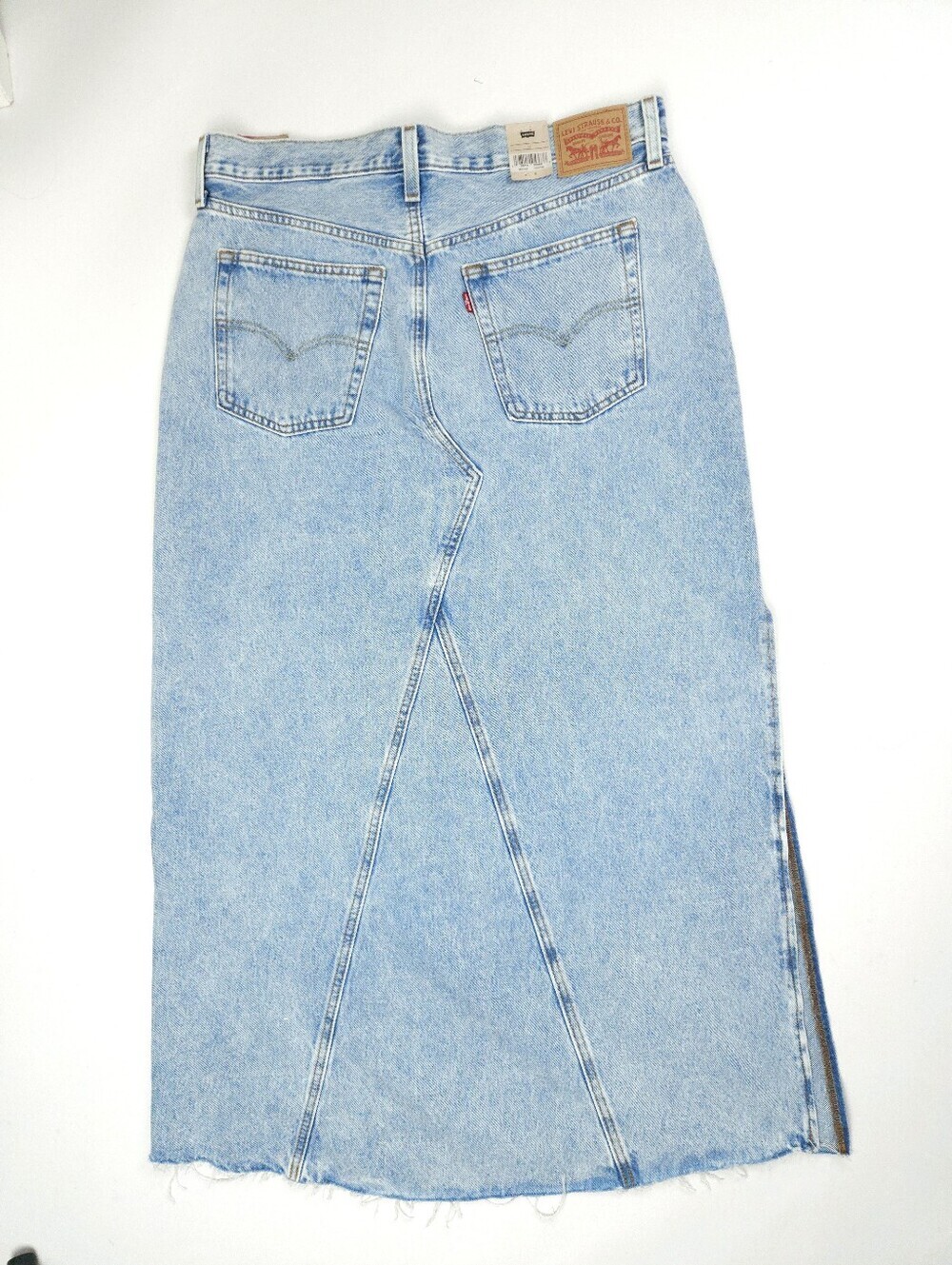 Levi's Long Icon Blue Denim Skirt 501 Style Button Fly Women's 32 NWT